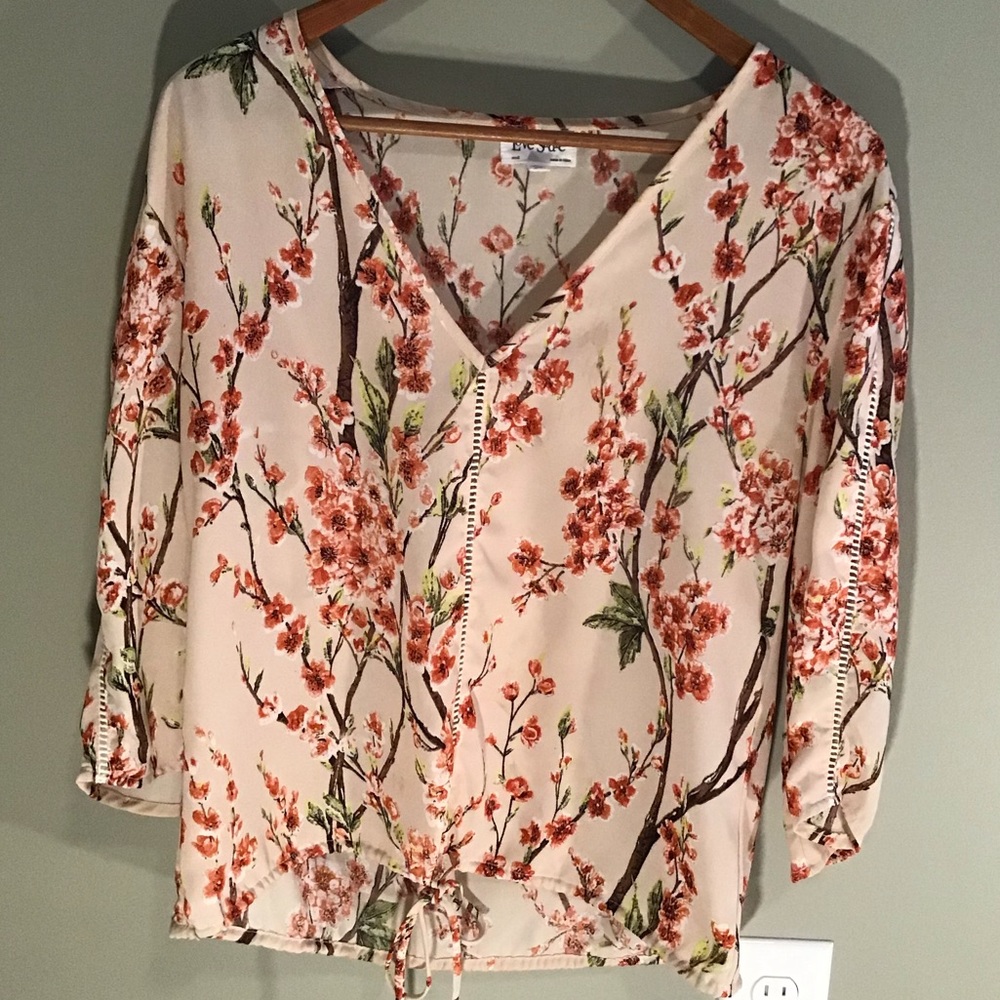Cropped Floral Blouse